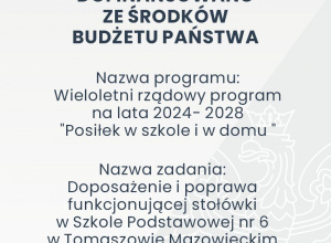 Informacja o realizowanym w szkole programie " Posiłek w domu i w szkole"