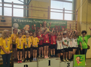 I miejsce dzieci z grupy przedszkolnej "0" w X Sportowym Turnieju Przedszkolaków BRZDĄC CUP 2025