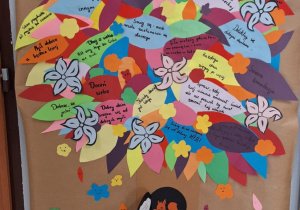 Drzewo dobrych relacji zrobione przez uczniów klasy VIIa